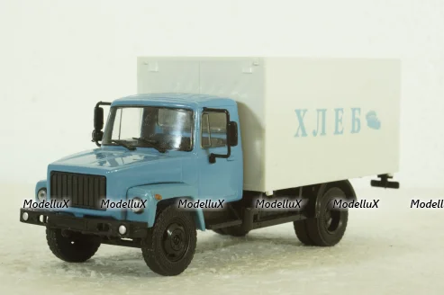 Газ-3307 Хлеб, голубой/белый, Наши Грузовики №4, 1:43