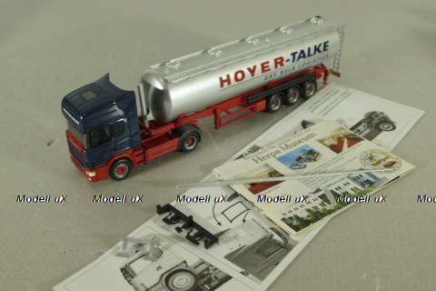 Scania TL with semi-trailer tank "Hoyer-talke", blue/grey, 147837, Herpa 1:87