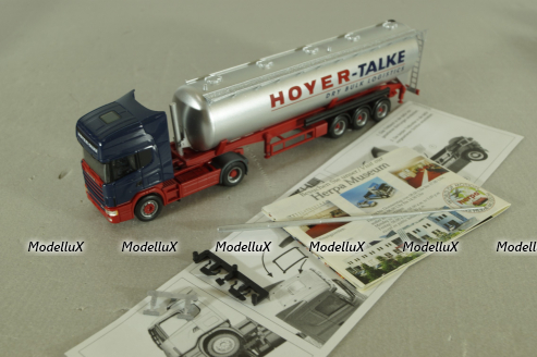 Scania TL with semi-trailer tank "Hoyer-talke", blue/grey, 147837, Herpa 1:87