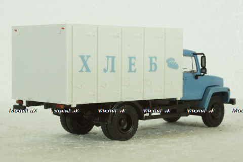 Газ-3307 Хлеб, голубой/белый, Наши Грузовики №4, 1:43