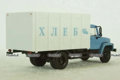 Газ-3307 Хлеб, голубой/белый, Наши Грузовики №4, 1:43