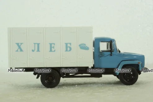 Газ-3307 Хлеб, голубой/белый, Наши Грузовики №4, 1:43