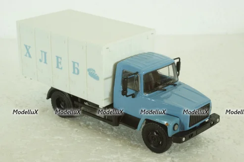 Газ-3307 Хлеб, голубой/белый, Наши Грузовики №4, 1:43