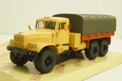 Краз-255Б борт с тентом, 1969 бежевый/красный, Н289, Наш Автопром 1:43