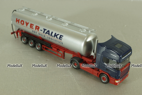 Scania TL with semi-trailer tank "Hoyer-talke", blue/grey, 147837, Herpa 1:87