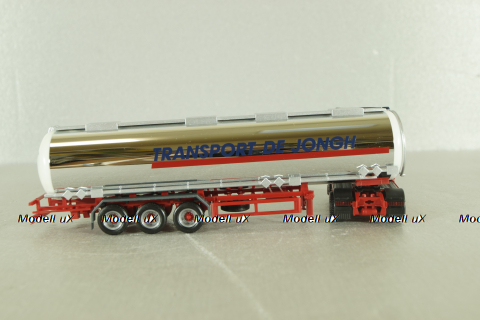 Volvo FH 12 Globetrotter XL with semi-trailer tank "Transport de jongh", blue/chrome, 145350, Herpa 1:87