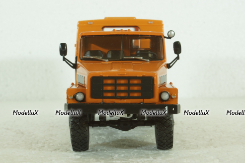 Урал-4322 6х6 Вахтовый автобус, оранжевый, Наши Грузовики №31, 1:43