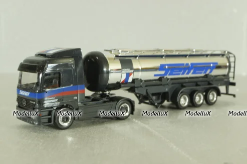 Mercedes Actros 1843 with semi-trailer tank "Seifert" grey/chrome, 144286, Herpa 1:87