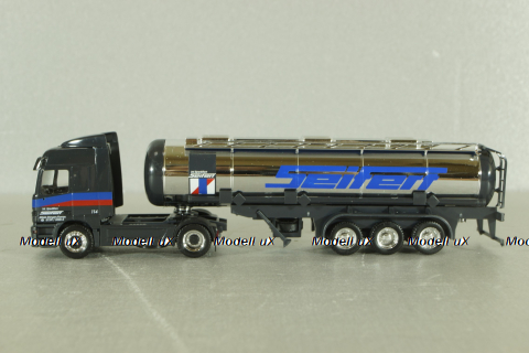 Mercedes Actros 1843 with semi-trailer tank "Seifert" grey/chrome, 144286, Herpa 1:87