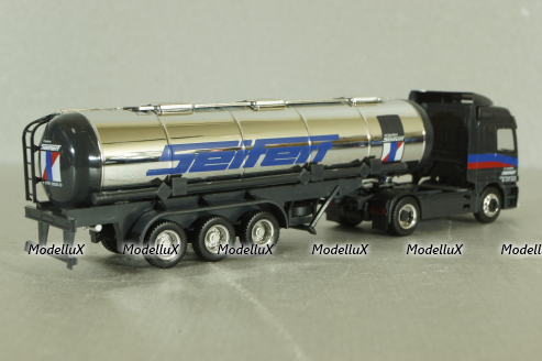 Mercedes Actros 1843 with semi-trailer tank "Seifert" grey/chrome, 144286, Herpa 1:87