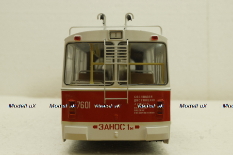 ЗиУ-10 (ЗиУ-683) троллейбус сочленённый - белый/красный, SSM4011, SSM 1:43