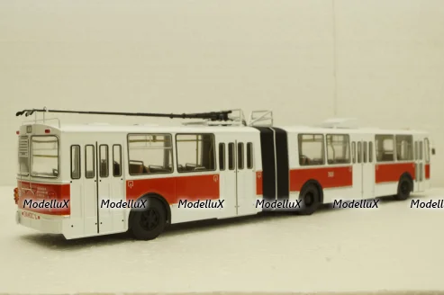 ЗиУ-10 (ЗиУ-683) троллейбус сочленённый - белый/красный, SSM4011, SSM 1:43