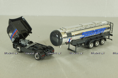 Mercedes Actros 1843 with semi-trailer tank "Seifert" grey/chrome, 144286, Herpa 1:87