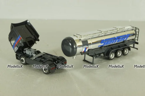 Mercedes Actros 1843 with semi-trailer tank "Seifert" grey/chrome, 144286, Herpa 1:87