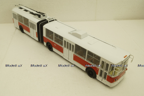 ЗиУ-10 (ЗиУ-683) троллейбус сочленённый - белый/красный, SSM4011, SSM 1:43