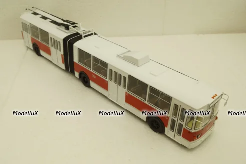 ЗиУ-10 (ЗиУ-683) троллейбус сочленённый - белый/красный, SSM4011, SSM 1:43