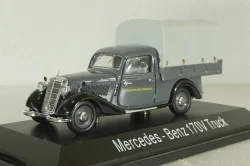 Mercedes 170V (W136) pickup truck with awning "Deutsche Bundesbahn" 1951, grey, 02264, Schuco 1:43