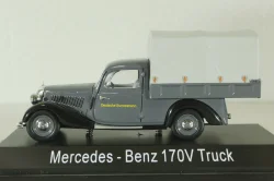 Mercedes 170V (W136) pickup truck with awning "Deutsche Bundesbahn" 1951, grey, 02264, Schuco 1:43