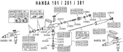 Аэрограф Hansa 381 chrome 213814 (конусное сопло 0,3 мм)