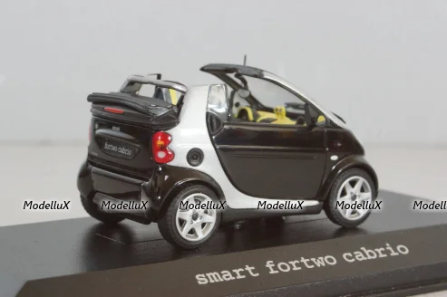 Smart fortwo cabrio black with body panel Fresh-Up (white), 0012497V001C51Q00, Minichamps 1:43