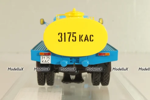 Газ-53-12 АЦПТ-3,3  "Молоко", 1988 г., голубой/желтый, 105356, DiP Models 1:43