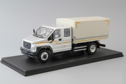 Газон NEXT C42R31 бортовой с тентом серибристый/серый , НАП Н231 1:43