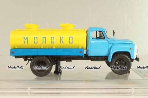 Газ-53-12 АЦПТ-3,3  "Молоко", 1988 г., голубой/желтый, 105356, DiP Models 1:43