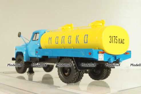 Газ-53-12 АЦПТ-3,3  "Молоко", 1988 г., голубой/желтый, 105356, DiP Models 1:43