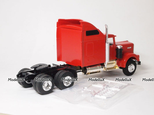 Kenworth W900 Aerocab with Flatbed Trailer and Pipe Load 
