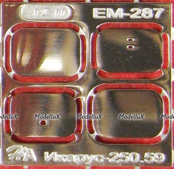 Фототравление Набор зеркал для Икарус 250.59, EM-287, 1:43