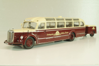Mercedes-Benz O 6600 bus with trailer "Stuttgarter Sehloss Kurier" 1951 , red/cream, B66042533, Schuco 1:43
