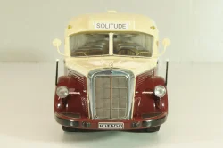 Mercedes-Benz O 6600 bus with trailer "Stuttgarter Sehloss Kurier" 1951 , red/cream, B66042533, Schuco 1:43
