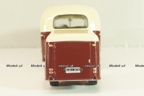 Mercedes-Benz O 6600 bus with trailer "Stuttgarter Sehloss Kurier" 1951 , red/cream, B66042533, Schuco 1:43