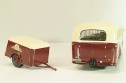 Mercedes-Benz O 6600 bus with trailer "Stuttgarter Sehloss Kurier" 1951 , red/cream, B66042533, Schuco 1:43