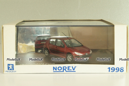 Peugeot 206 XT Berline 1998, red metallic, 472601, Norev 1:43
