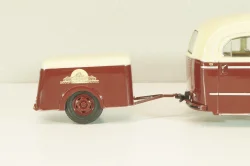 Mercedes-Benz O 6600 bus with trailer "Stuttgarter Sehloss Kurier" 1951 , red/cream, B66042533, Schuco 1:43