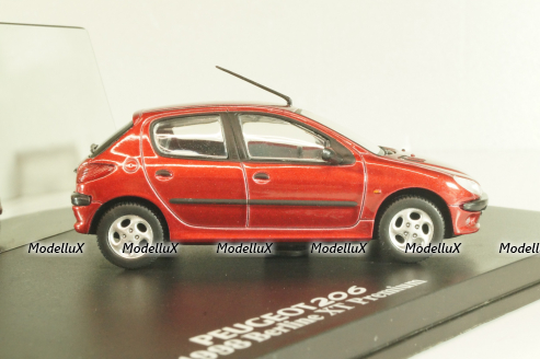 Peugeot 206 XT Berline 1998, red metallic, 472601, Norev 1:43