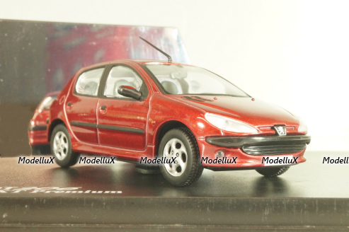 Peugeot 206 XT Berline 1998, red metallic, 472601, Norev 1:43