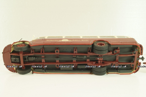 Mercedes-Benz O 6600 bus with trailer "Stuttgarter Sehloss Kurier" 1951 , red/cream, B66042533, Schuco 1:43
