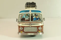 Setra S6 bus Marti 1955, with 4 figuren, brown/cream, 02824, Schuco 1:43