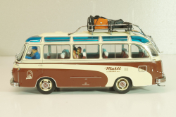Setra S6 bus Marti 1955, with 4 figuren, brown/cream, 02824, Schuco 1:43
