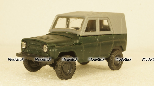 Уаз-469М, зелёный/серый, 1:43