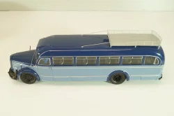 Mercedes-Benz O 6600  bus with figuren driver "Rothenburg O.D. Tauber"  1951 , blue/light blue, 02743, Schuco 1:43