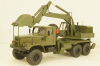 Краз-255 с экскаватором, хаки, RTM 1:43