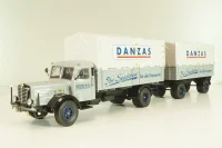 Bussing 8000 truck with trailer "Danzas" 1950 #1, grey, 06253, Schuco 1:43 