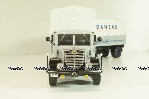 Bussing 8000 truck with trailer "Danzas" 1950 #1, grey, 06253, Schuco 1:43 
