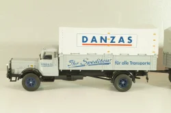 Bussing 8000 truck with trailer "Danzas" 1950 #1, grey, 06253, Schuco 1:43 