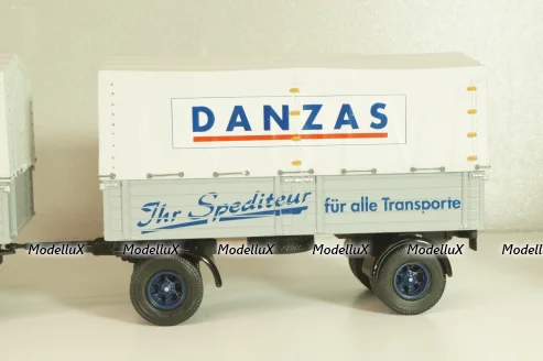 Bussing 8000 truck with trailer "Danzas" 1950 #1, grey, 06253, Schuco 1:43 