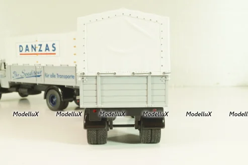 Bussing 8000 truck with trailer "Danzas" 1950 #1, grey, 06253, Schuco 1:43 