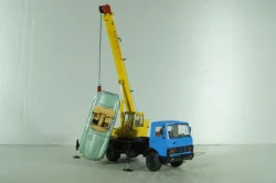 КС-3577 Ивановец, автокран на шасси Маз-5337, синий/желтый,  собран из кита, AVD models 1:43
